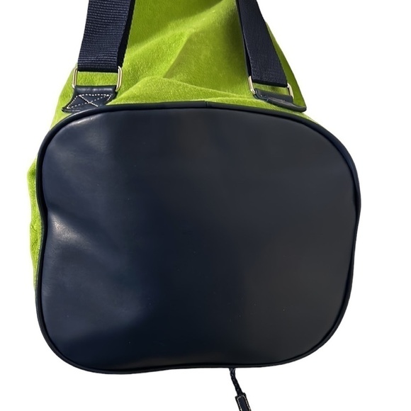Lime Green and Navy Backpack Large Duffle Bag with Drawstring - Picture 4 of 7
